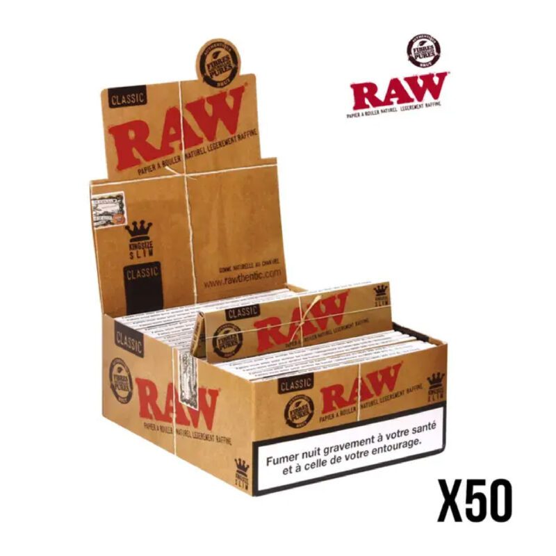 Boite Papier à rouler RAW Classic Kingsize Slim 32 feuilles