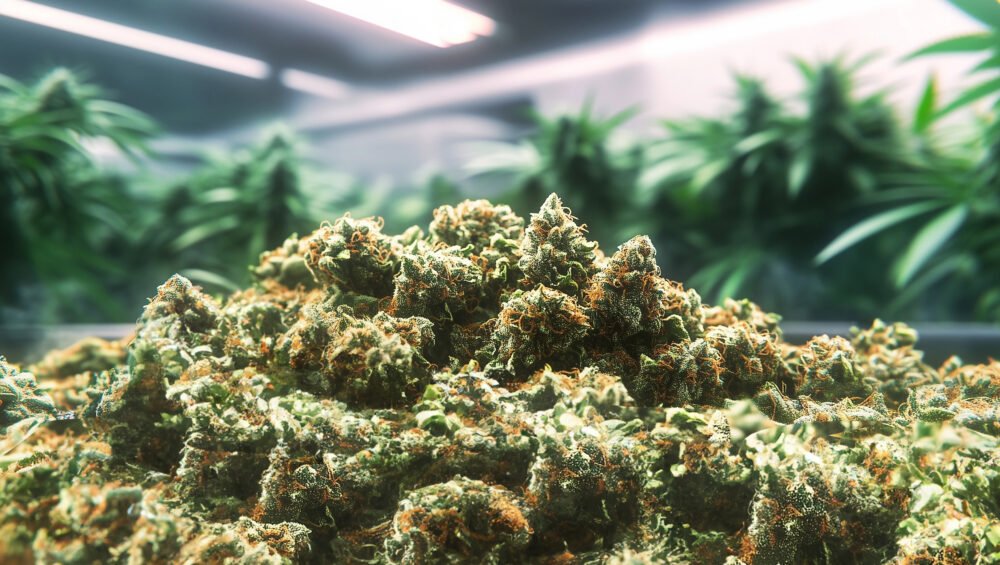Tas de Small buds CBD sous les néons