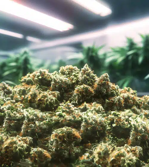 Tas de Small buds CBD sous les néons