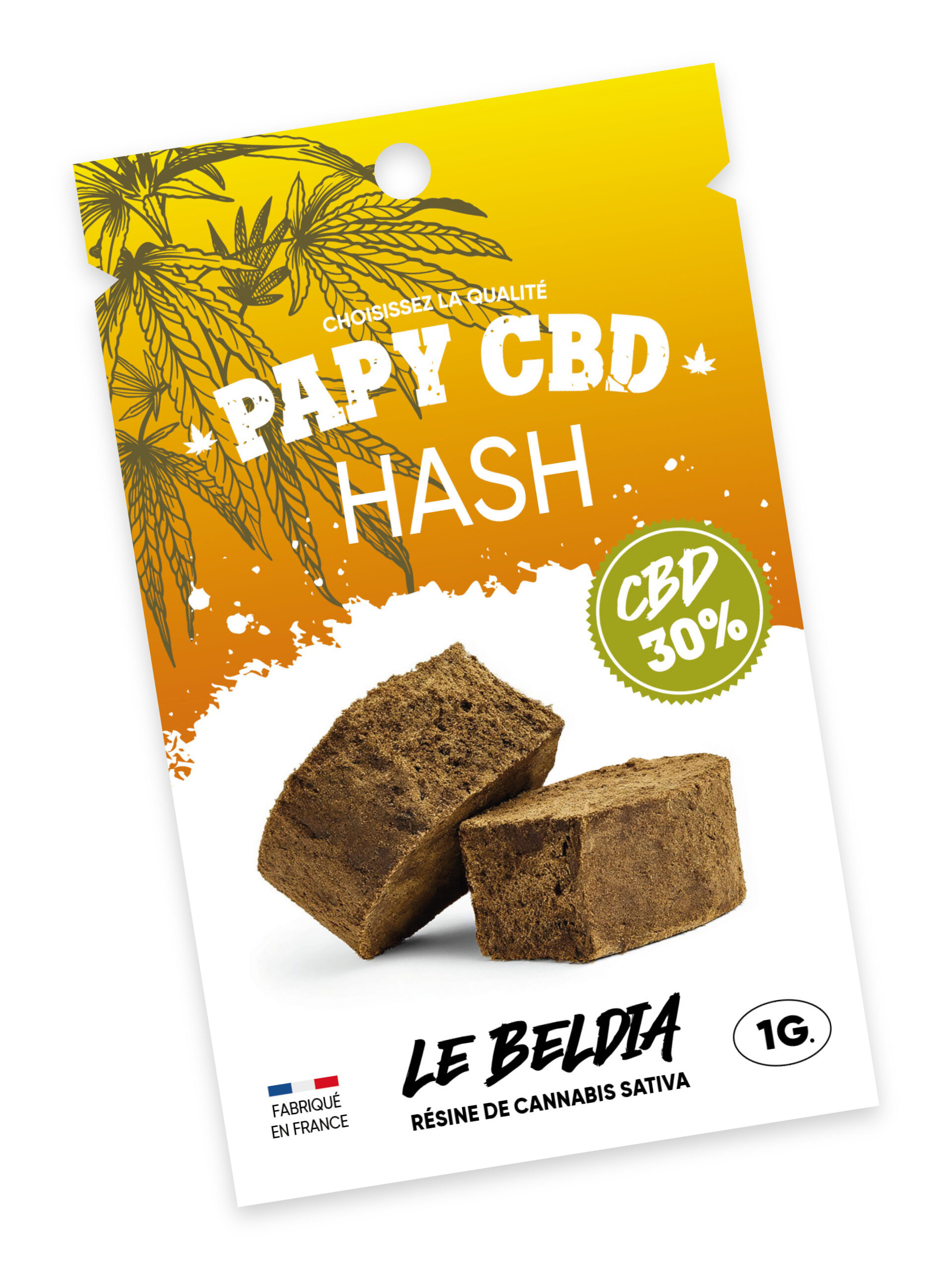 Hash CBD marocain LE BELDIA en pochette Doypack collector PAPY CBD