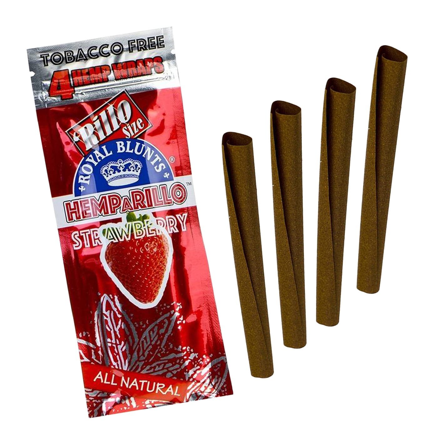 Sachet de 4 Royal Blunts HEMPARILLO aromatisés STRAWBERRY