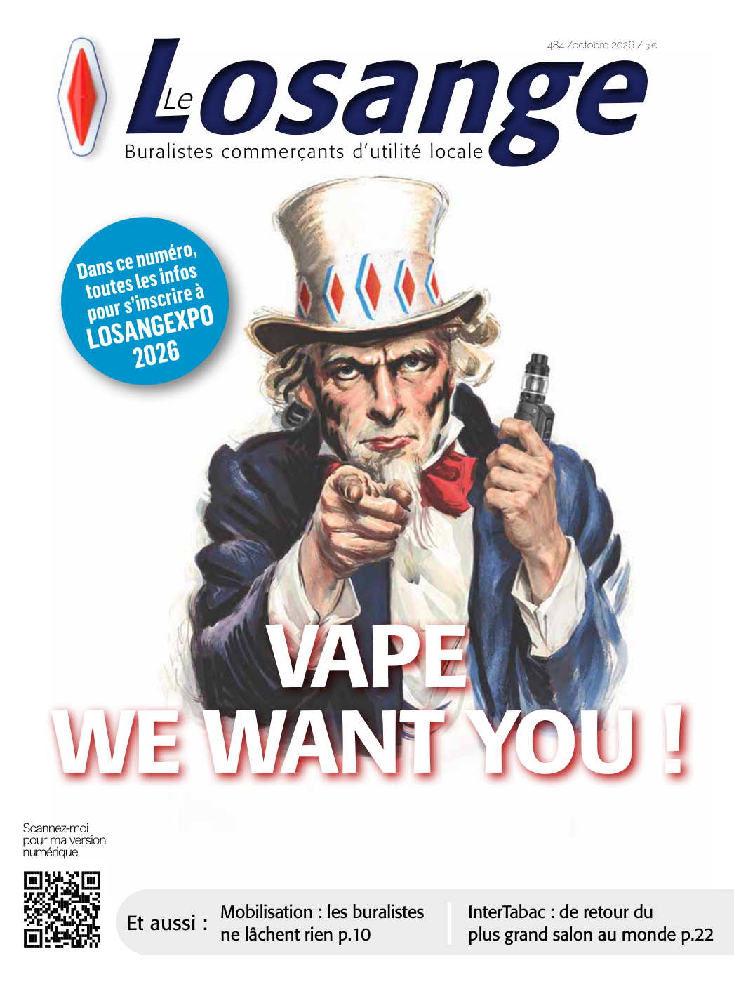 Couverture du magazine Le Losange n° 484, octobre 2026, qui présente la Crystal White Papy CBD en page 42